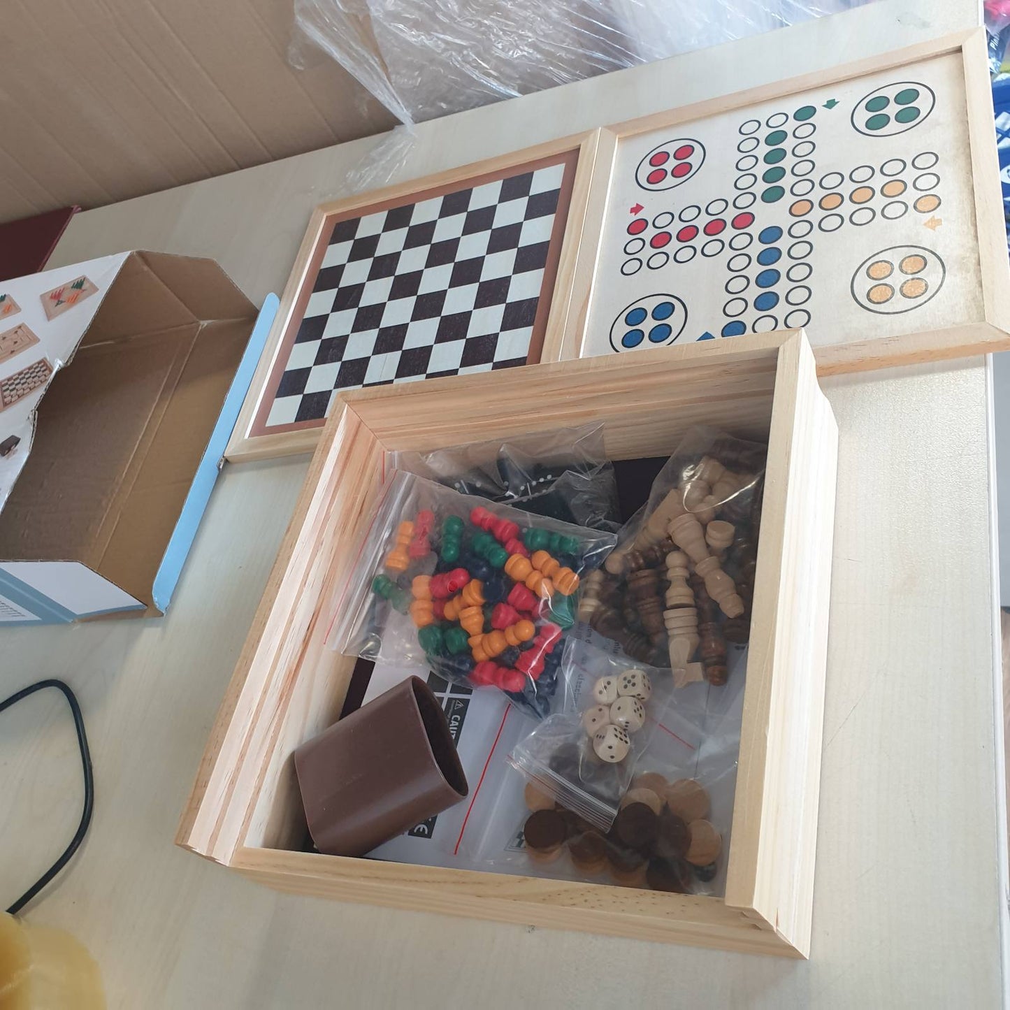293319 - Koleksion lojërash me këmbë 7 lojëra klasike prej druri, lojëra tavoline për fëmijë 6 vjeç e lart, 12322