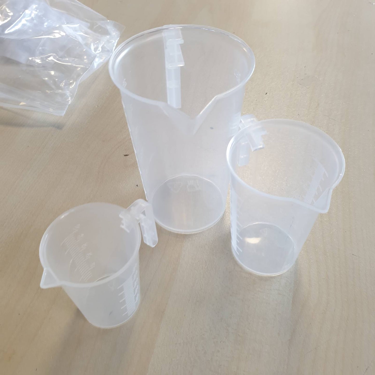 294500 - WOEIEOW Set me 4 gota matëse, transparente me dorezë, 50ml, 100ml, 250ml, 500ml, enë precize rezistente ndaj nxehtësisë për laborator, kuzhinë, kopsht dhe pastrim