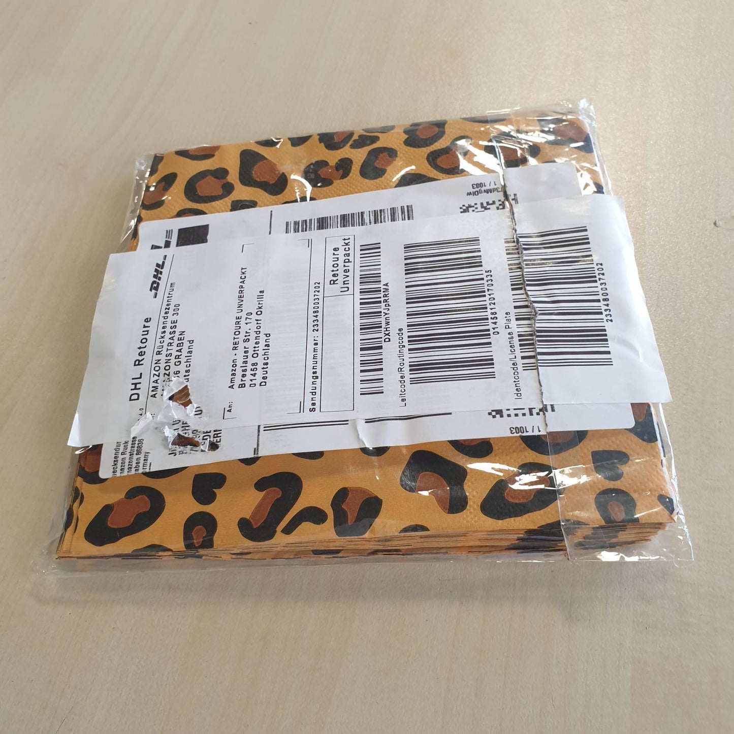 294653 - POPOYU Pecetë Safari me printim leopardi - 20 copë - Peceta tavoline me teksturë kafshësh për festa ditëlindjeje për fëmijë