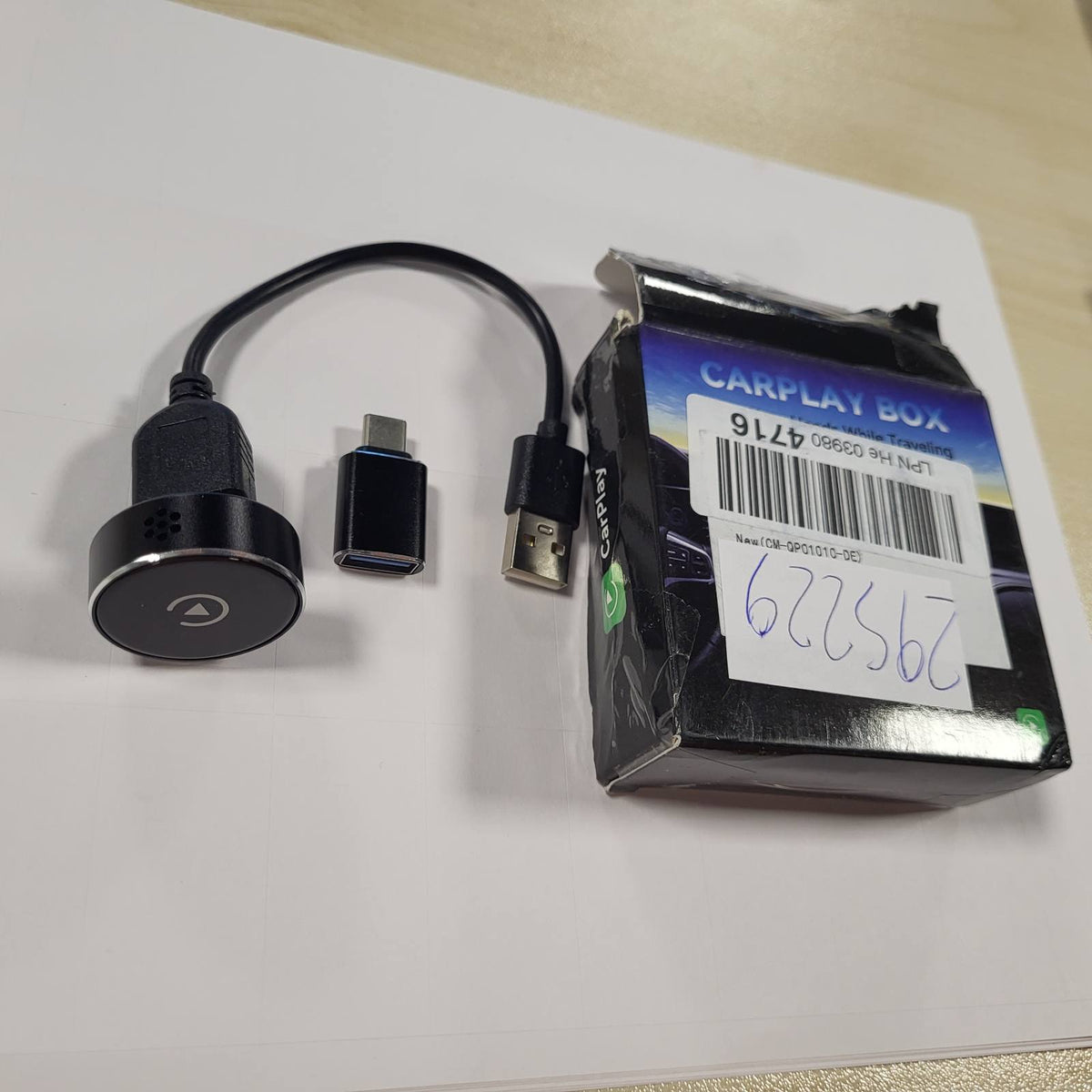 295229 - CMRDQD - Përshtatës pa tel CarPlay për iPhone, Përmirësim super i shpejtë nga me tel në pa tel, plug & play i dongle-it CarPlay, mini dhe i qëndrueshëm, i pajtueshëm me Apple iOS 10+ dhe makina me CarPlay me tel