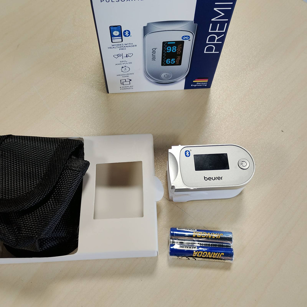 298030 - BEURER Oksimetri i pulsit PO 60 me Bluetooth, mat ngopjen arteriale të oksigjenit në gjak