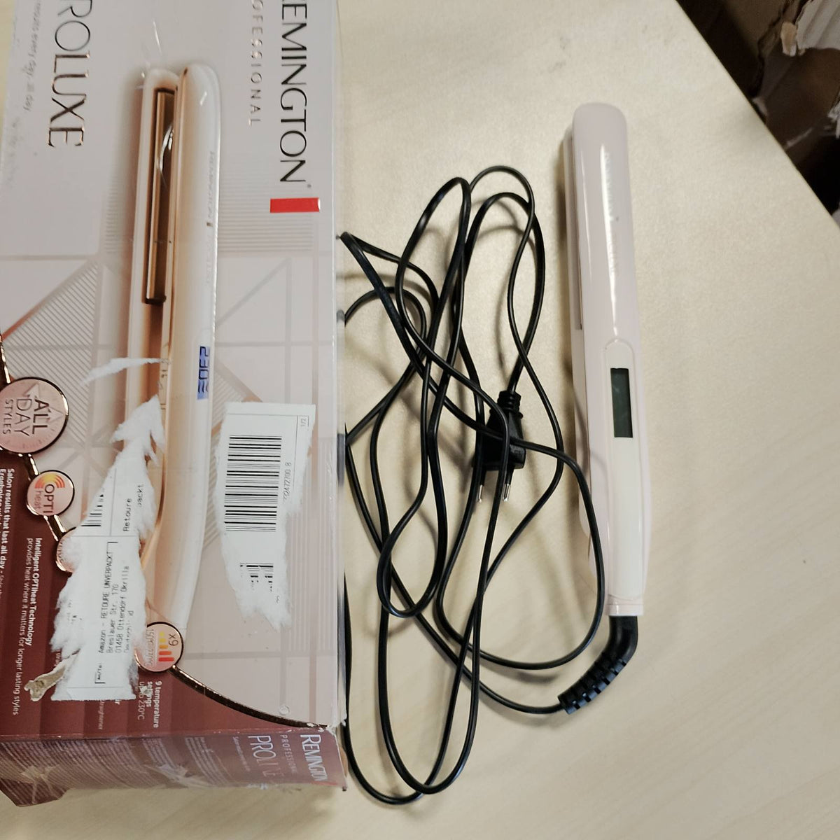 298080 - REMINGTON Pjastër flokësh PROluxe, Teknologjia OPTIheat, Ekran LCD, 150-230°C, Modeli S9100