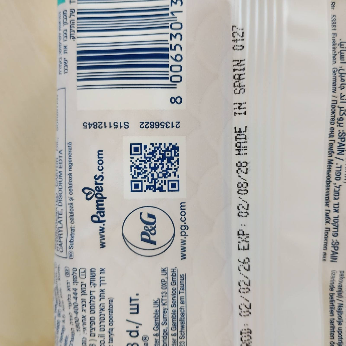 298237 - PAMPERS Peceta për foshnje Aqua Soft Touch 18x - 864 copë