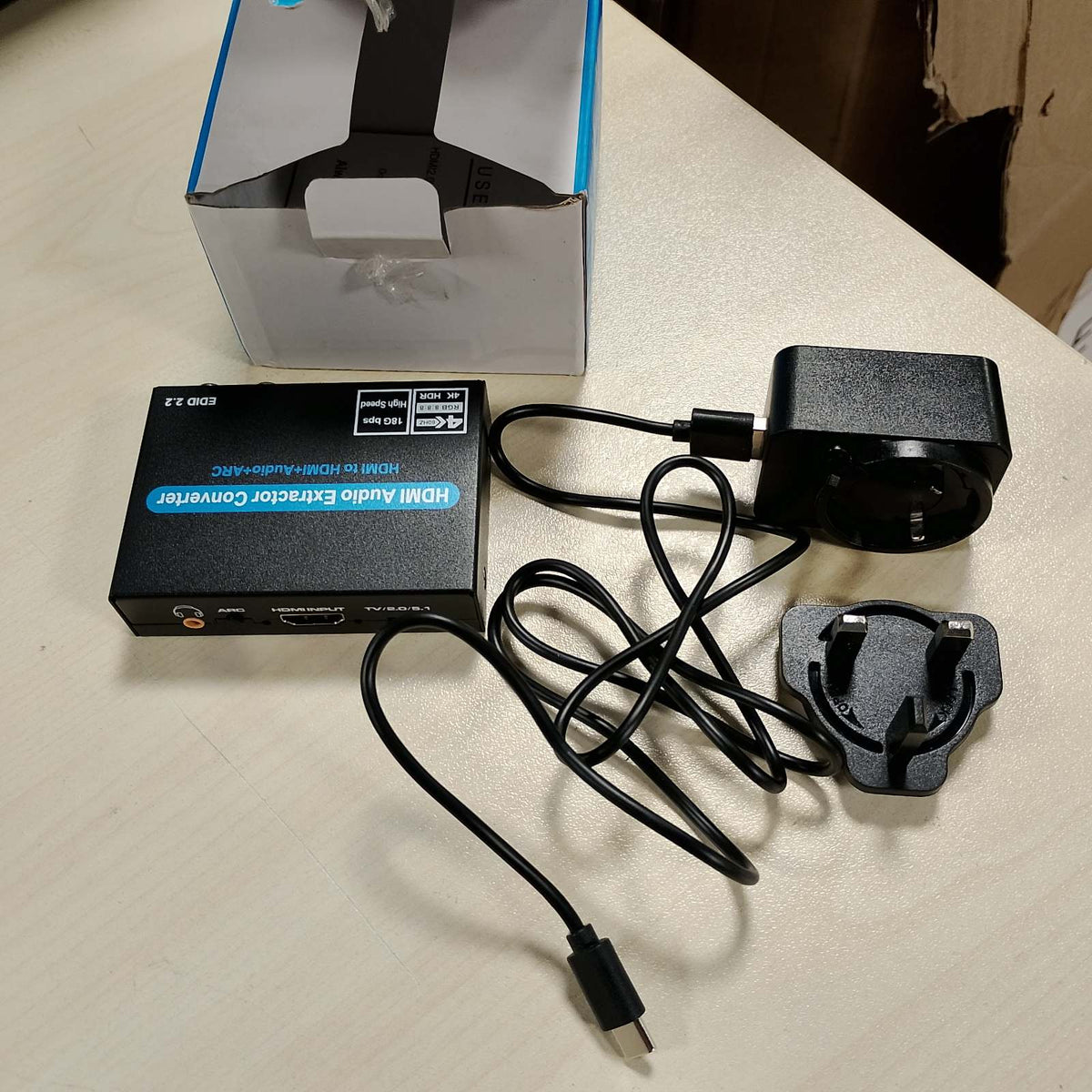 299442 - LUKFOCAB Konvertues HDMI Audio Extractor, Adaptues Audio 4K @ 60Hz me SPDIF Optik + 3.5 mm Stereo + RCA L/R, Mbështet 5.1 HDCP 2.2 HDR 18Gbps