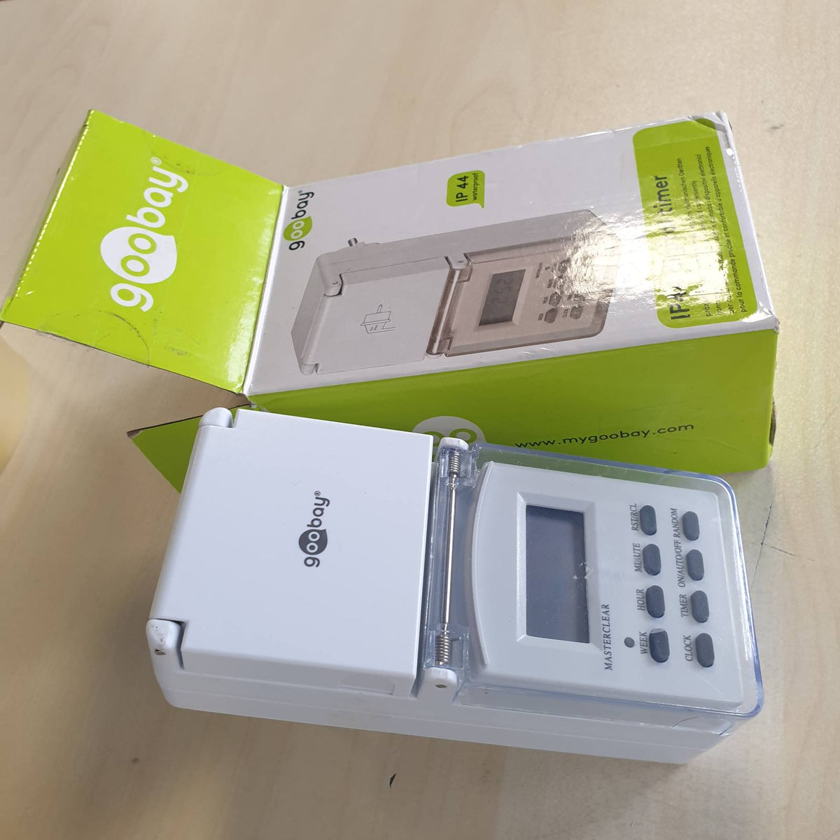 299860 - GOOBAY - Ndërprerës Kohëmatësi Dixhital 51301, IP44, I Programueshëm, Ekran LCD, -10°C - 40°C, Bateri Rezervë 4-Ditore, E Bardhë