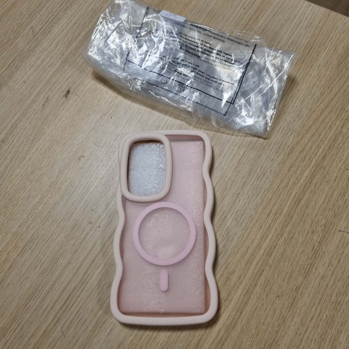 300007 - Mbrojtëse magnetike Peppmune për Samsung Galaxy S25 Ultra E pajtueshme me Magsafe, kornizë mat transparente, kaçurrele me formë vale, e hollë dhe rezistente ndaj goditjeve, për burra dhe gra - rozë