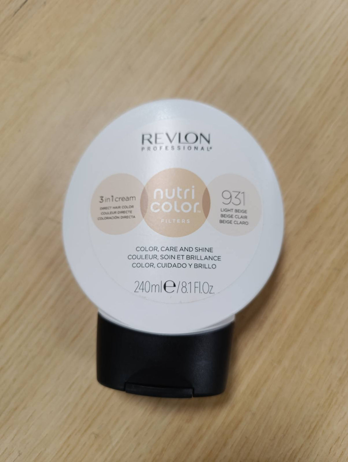 300478 - FILTRA PROFESIONALE NGJYROSËSE REVLON, 931 Bezhë e Çelët, 240 ml, Maskë ngjyrosëse vegane