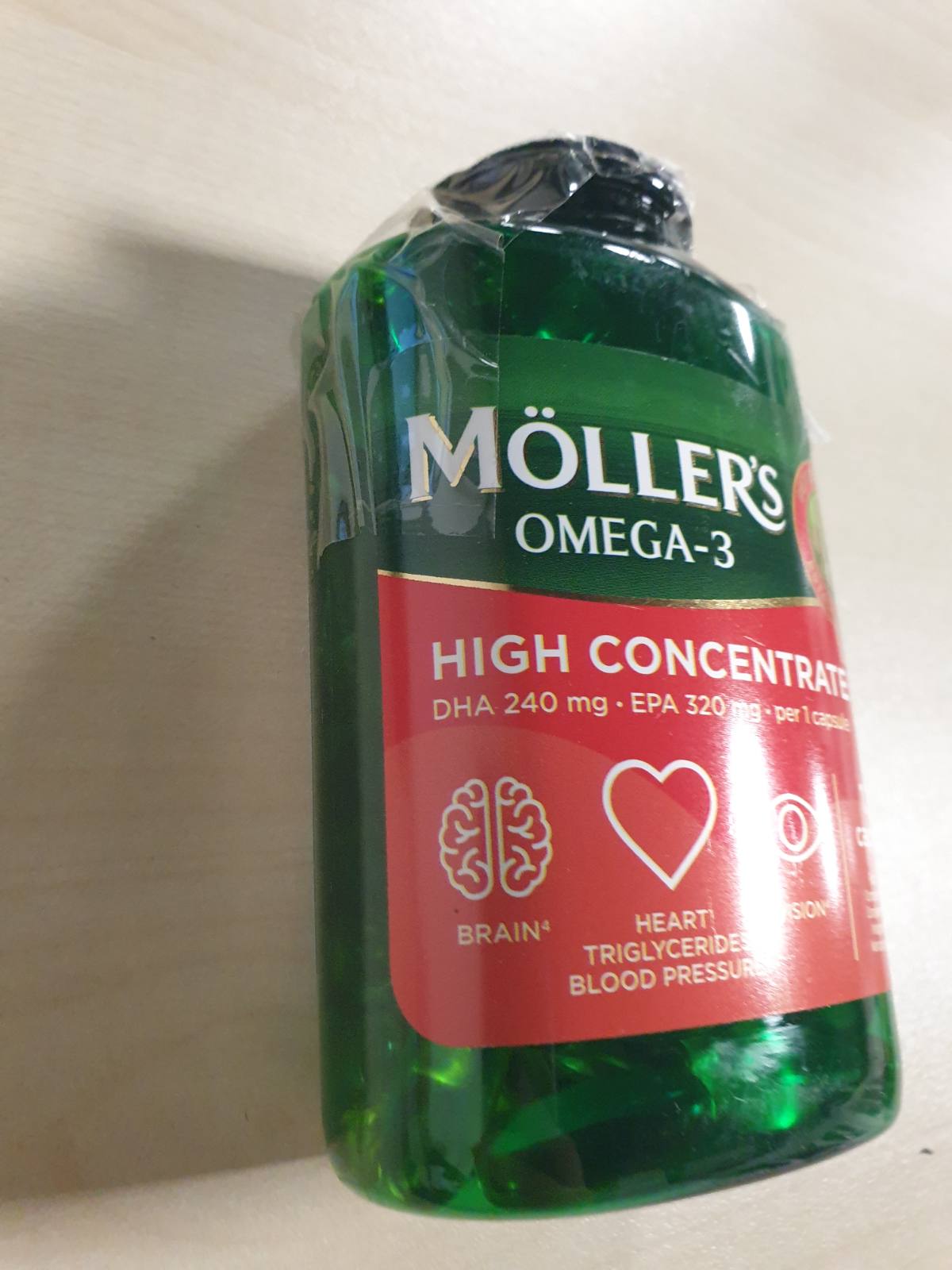 300720 - Moller’s® - Koncentrat i Lartë Omega-3, Vaj Peshku Premium, 3360mg EPA+DHA për Dozë Ditore, 120 Kapsula të Buta