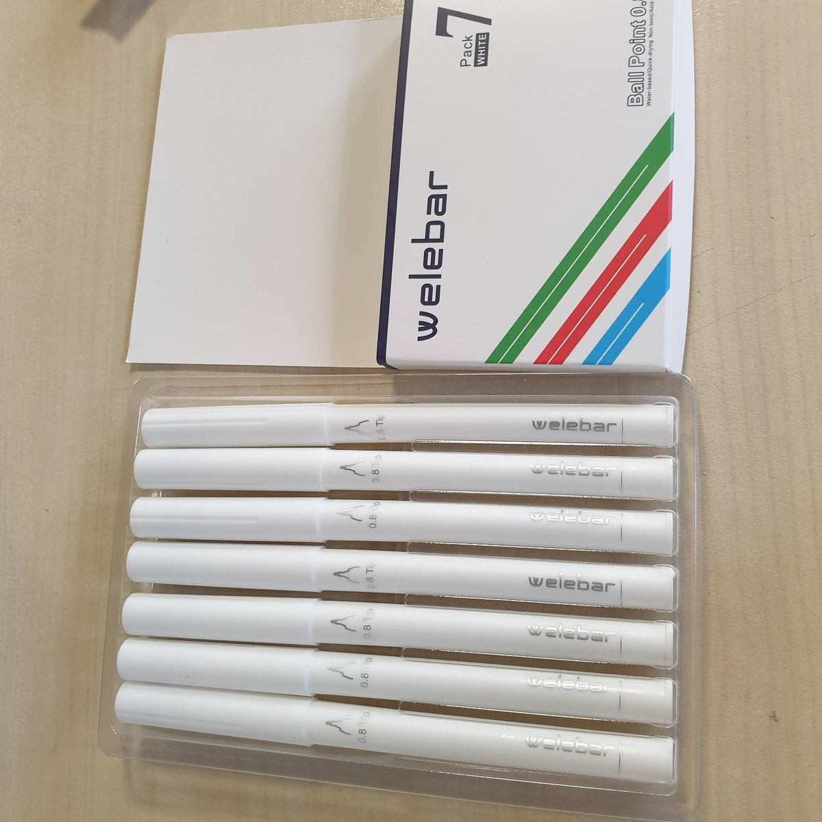 309260 - WELEBAR Stilolapsa xheli të bardhë për Cricut Maker 3/Maker/Explore 3/Air 2/Air, pako me 7 stilolapsa 0.8 mm