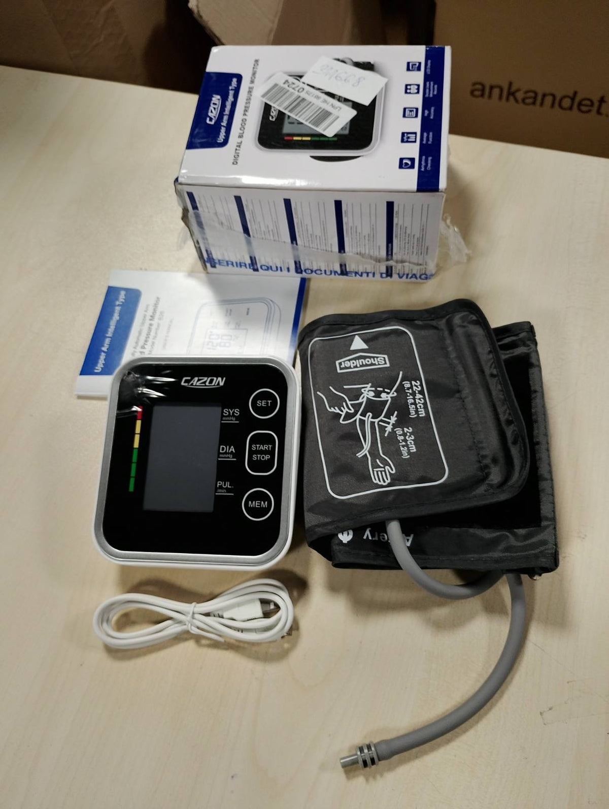 311668 - CAZON Monitor i tensionit të gjakut, Monitor dixhital automatik i rrahjeve të zemrës për krahun e sipërm për përdorim në shtëpi