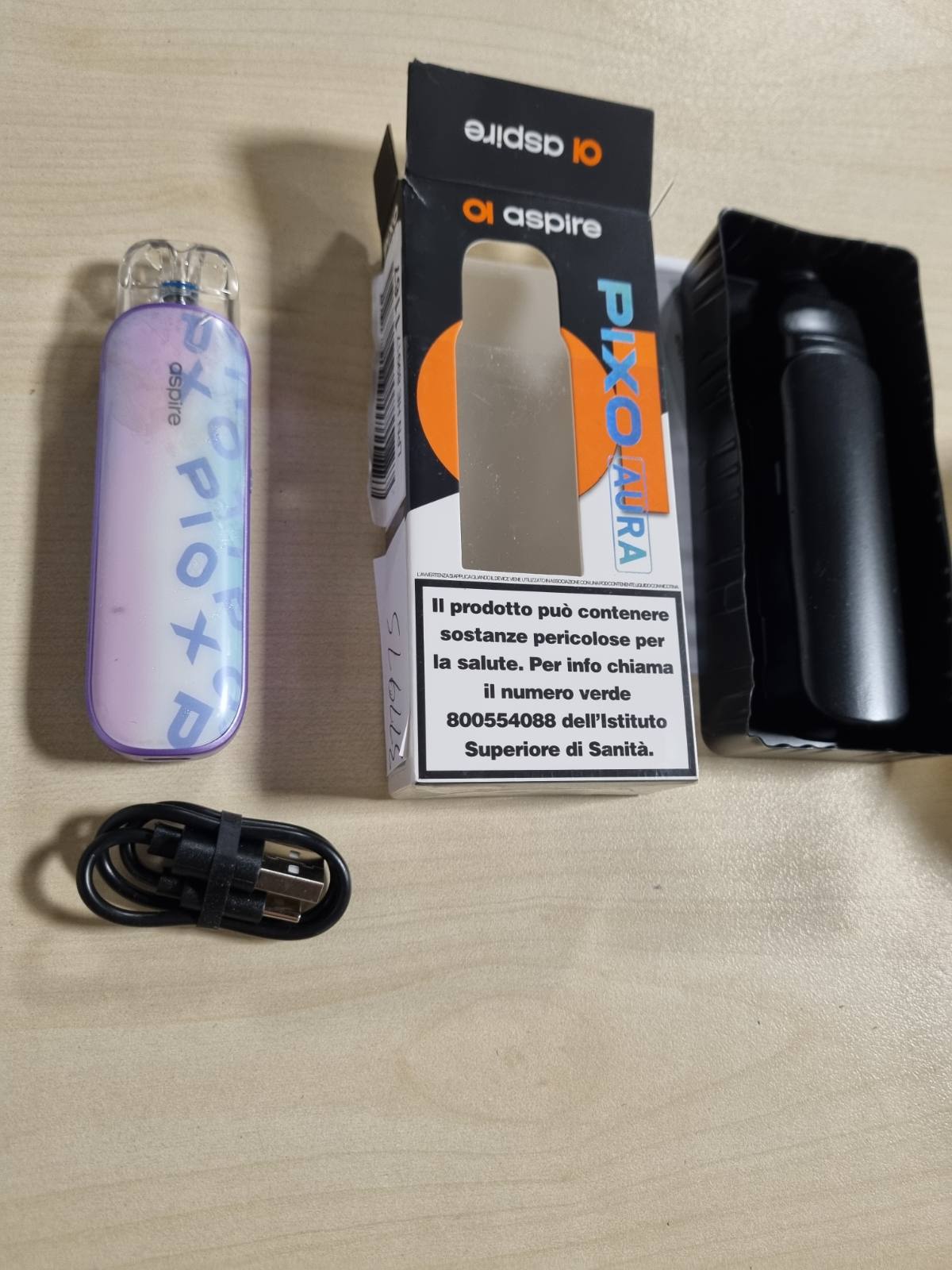 311915 - ASPIRE - Pixo Aura Cheek dhe Cigare Elektronike RDL 25W, Kit i plotë avullimi, Bateri 1300 mAh, Pod 3ml