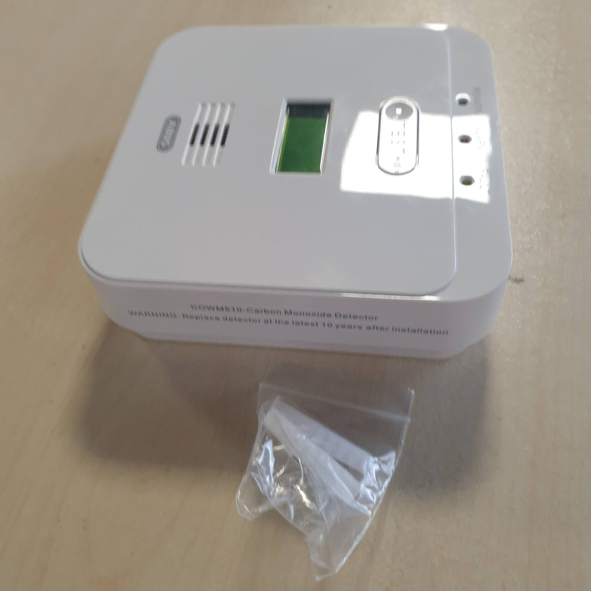 313079 - ABUS Detektor Monoksidi Karboni COWM510 - Alarm Monoksidi Karboni, Ekran LCD, i Bardhë