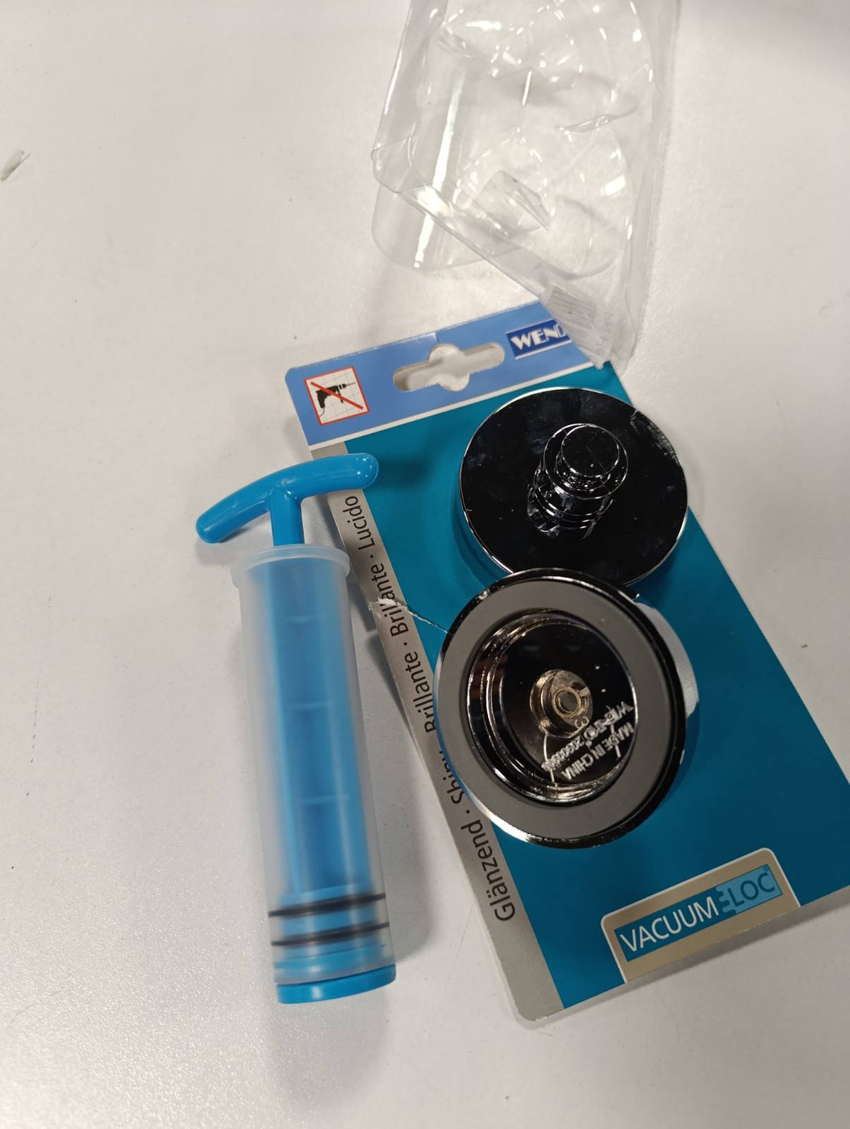 314524 - WENKO Adaptues Vacuum-Loc®, pako me 2 copë, montim pa shpim, dimensionet Ø 6 x 2.8 cm, i kromuar, deri në 33 kg