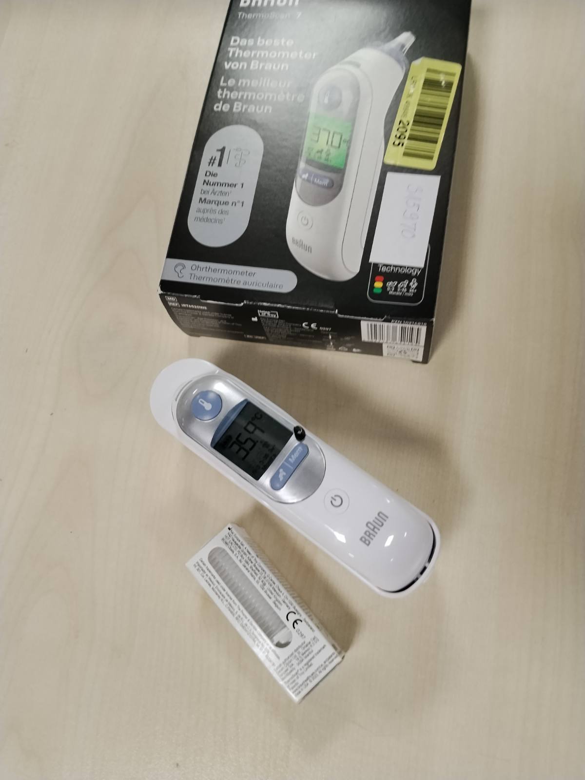 315970 - BRAUN Termometër Veshi ThermoScan 7 BRAIRT6520, I Bardhë, Pesha 0.1 kg, Material Plastike, Saktësia ±0.1°C