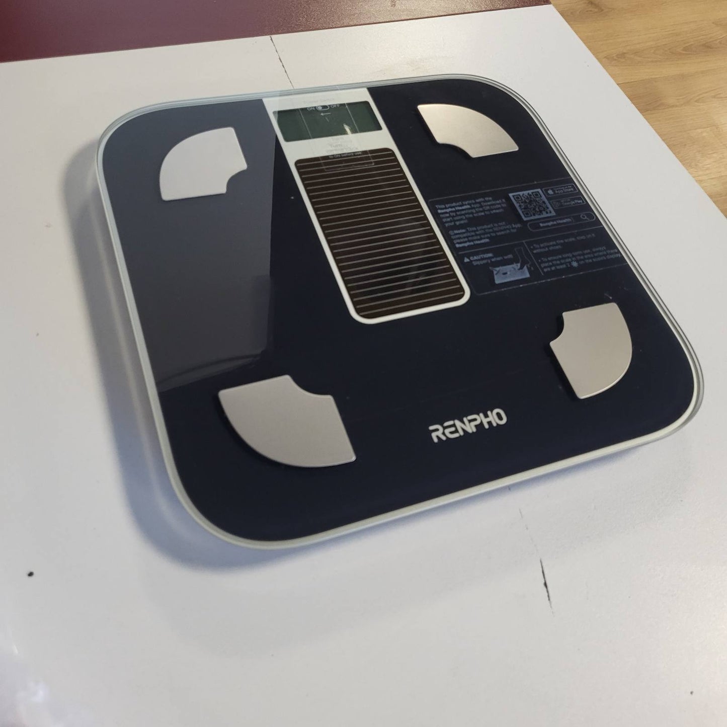 316691 - RENPHO Peshore për Trupin Diellor, Pa Bateri, Bluetooth, Kapacitet 400 lb, E zezë