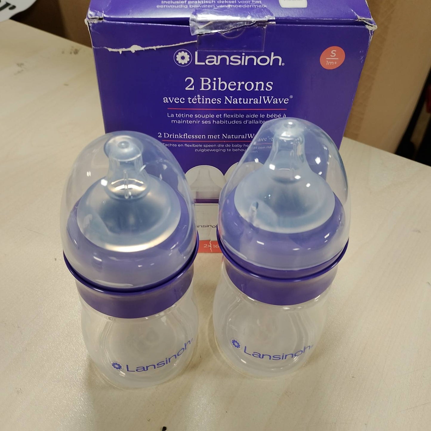 317796 - LANSINOH Shishe për foshnje NaturalWave madhësia S, 160 ml - pako dyshe, dizajn kompakt për stabilitet të përmirësuar, me kapak grumbullues