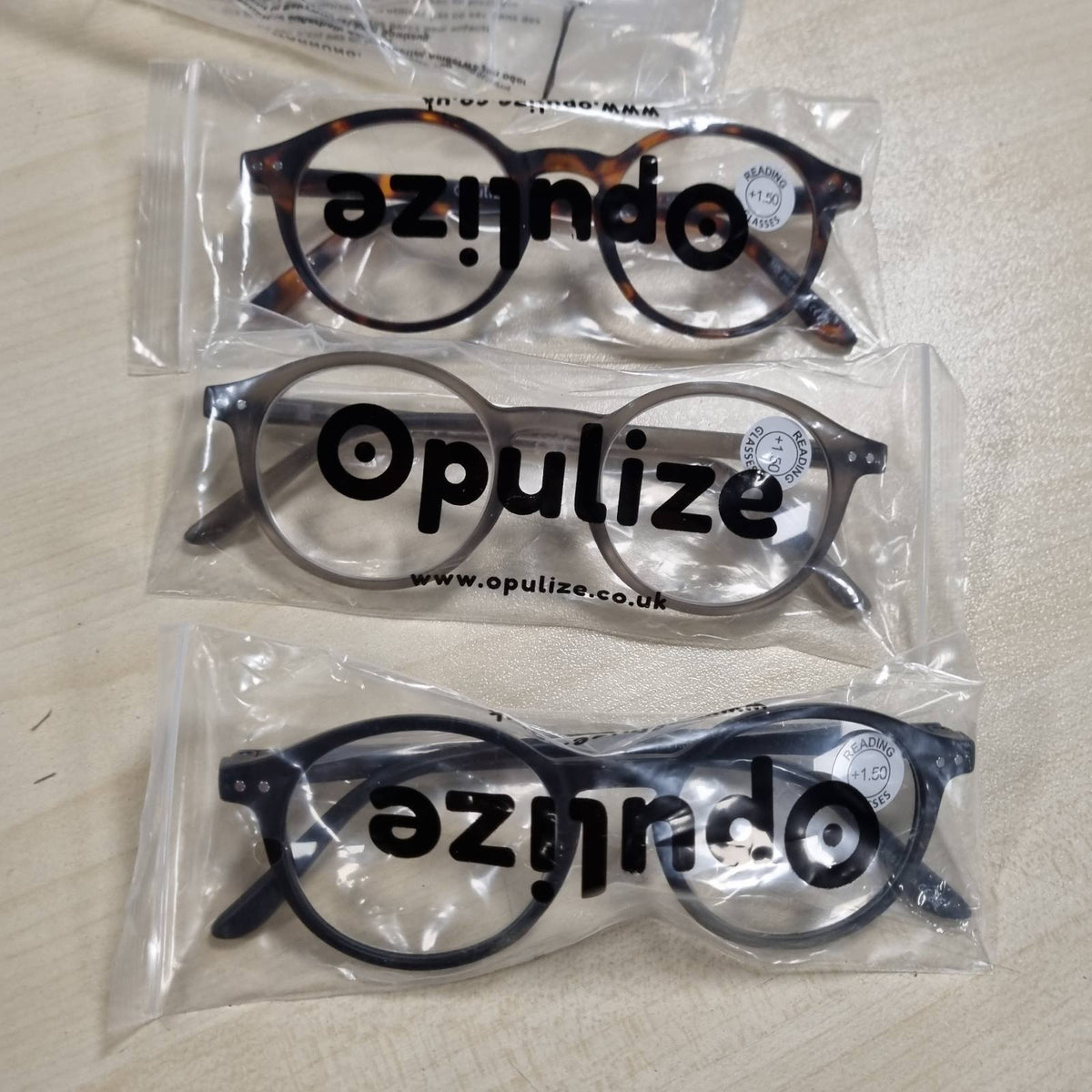 318083 - OPULIZE REY Syze Leximi, Pako me 3, Korniza të Rrumbullakëta Retro, +1.50.