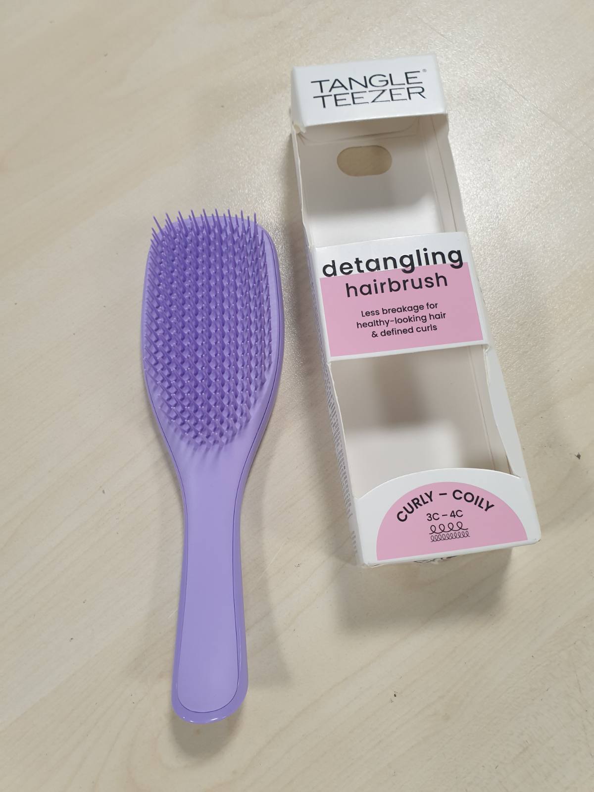 318129 - TANGLE TEEZER - Furçë Ultimate Detangler për kaçurrela natyrale, Për kaçurrela të përcaktuara dhe të ashpra Afro 3C-4C, Furçë Detangler me dy qime, Purple Passion