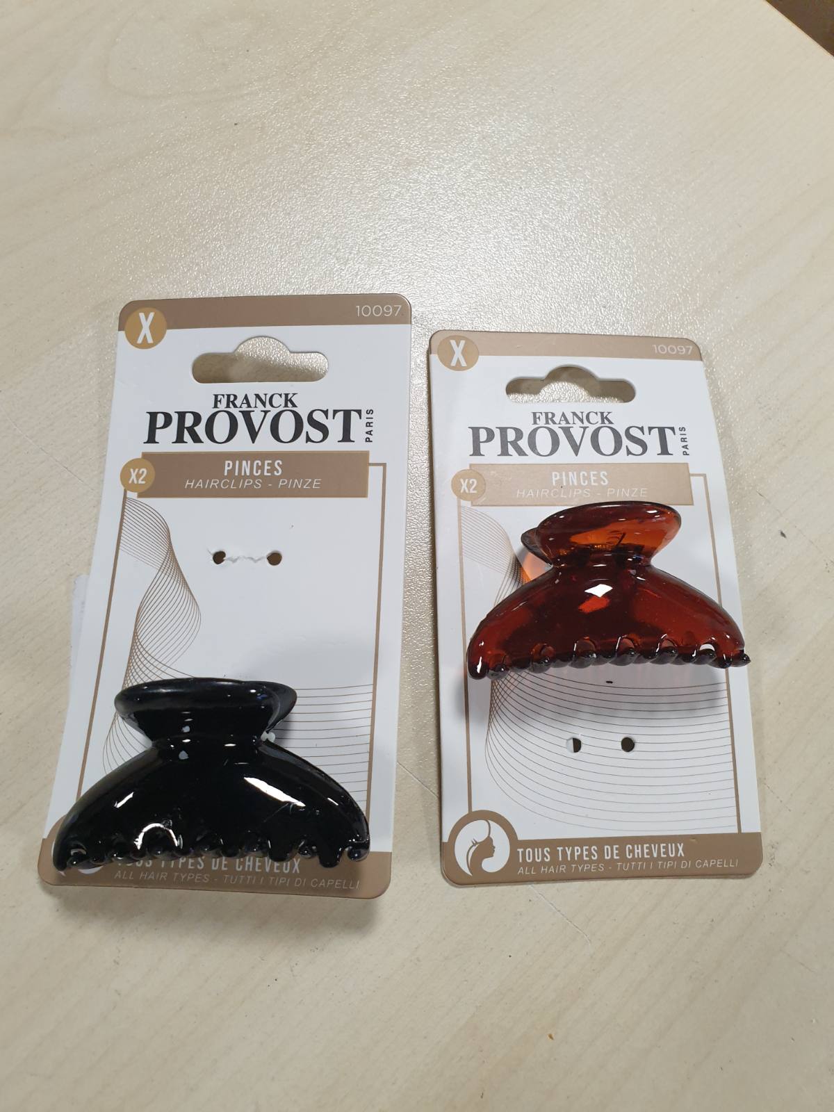 319111 - FRANCK PROVOST Set me 2 kapëse - të zeza dhe kafe - Të gjitha llojet e flokëve
