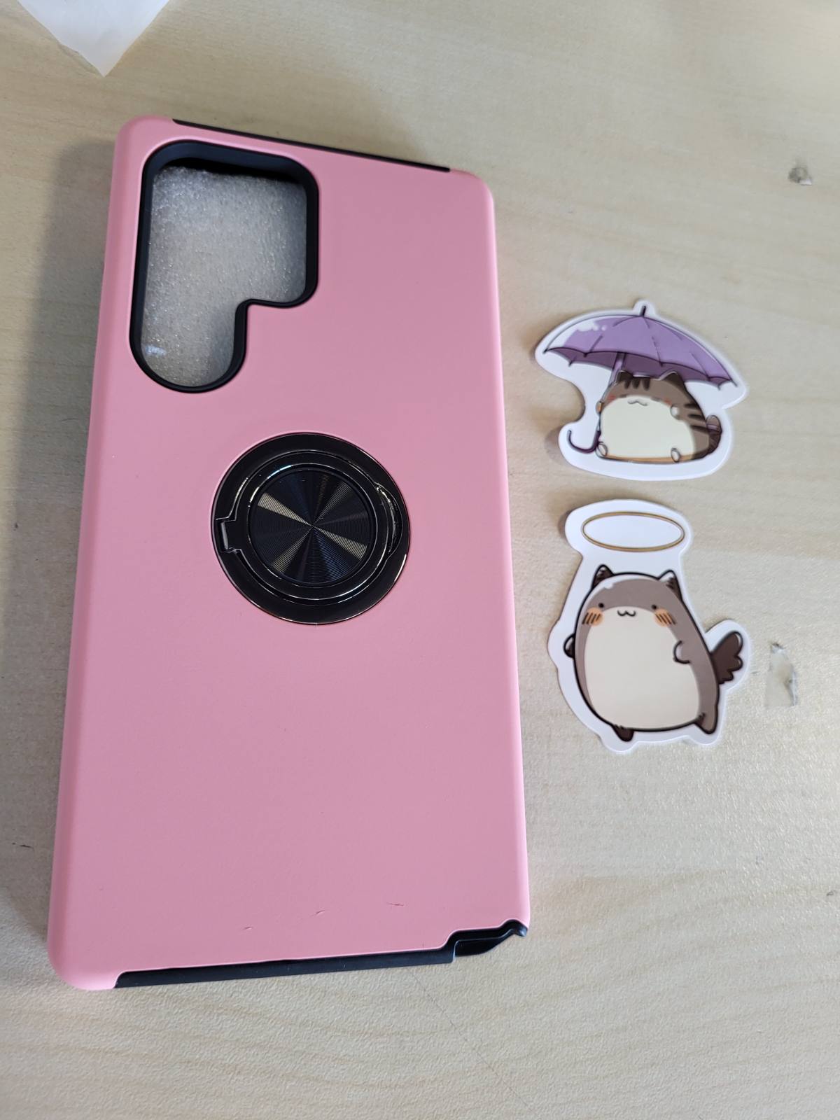 320393 - AOUIA – Mbrojtëse për Samsung Galaxy S25 Ultra me Mbështetëse Unaze Magnetike 360° të Padukshme, Mbrojtëse Telefoni Rezistent ndaj Goditjeve, Kompatibile me Galaxy S25 Ultra, Rozë