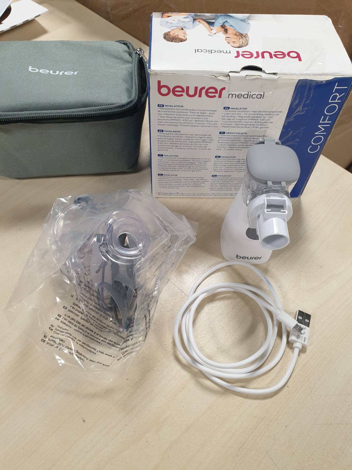 320987 - BEURER IH 57, nebulizator me membranë vibruese, inhalator portativ me bateri të rikarikueshme, për trajtimin e ftohjeve, astmës dhe sëmundjeve të tjera të frymëmarrjes
