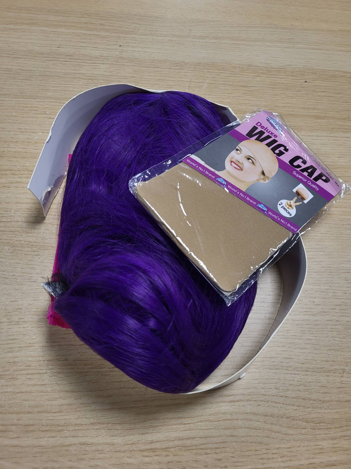 321380 - JIAMEISI Paruke e shkurtër bob vjollcë me balluke, sintetike, 30 cm, për femra, për festa dhe përdorim të përditshëm