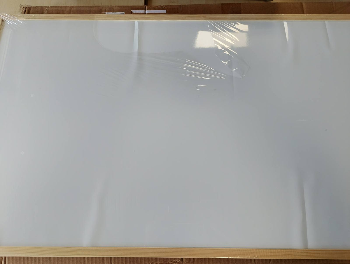 333314 - VIDAXL Tabelë e bardhë magnetike me kornizë druri pishe të fortë 100x55 cm