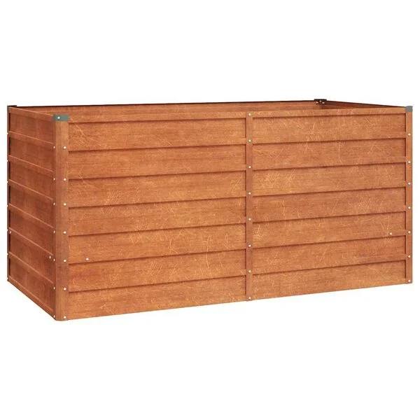 280279 - vidaXL Shtrat i Ngritur për Kopsht, i ndryshkur 160x80x77 cm, Çelik Corten