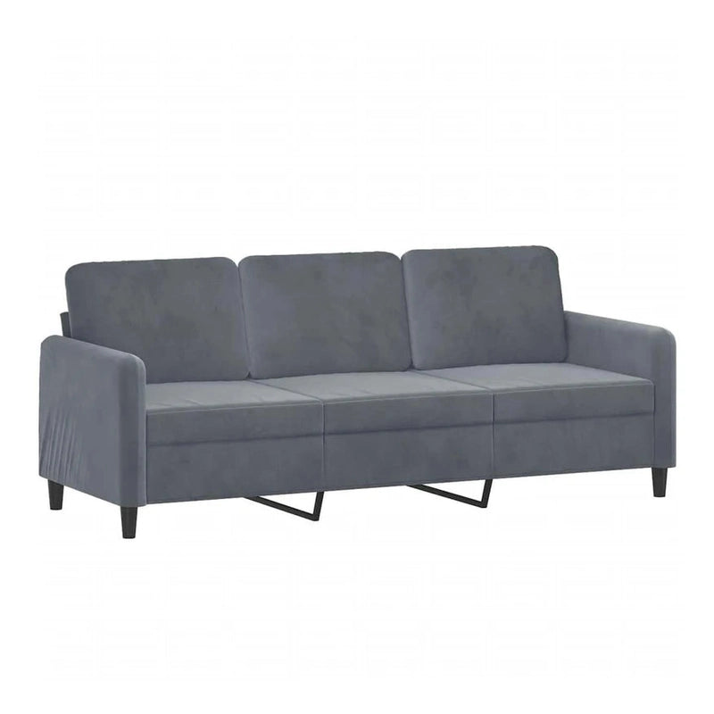 244561 - vidaXL Divan 3 Vendësh Gri i Errët 180 cm Velvet