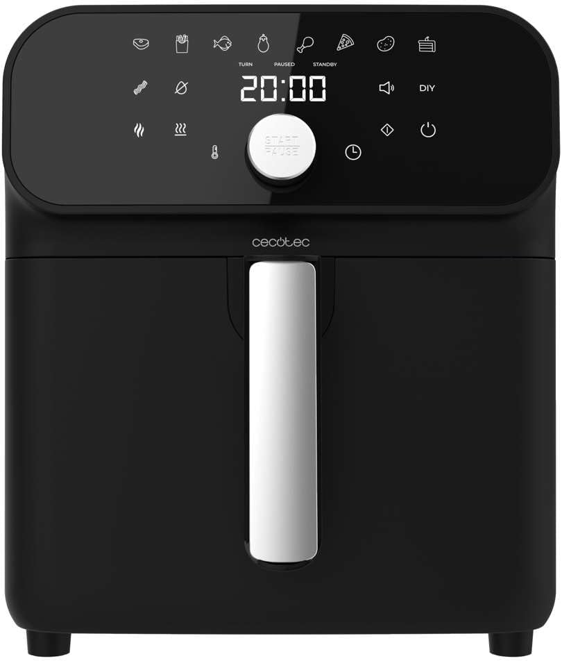 83250 - CECOTEC Fritezë me Ajër Cecofry Smokin' Duo 6000, 2000W, 6L, 2-në-1: Element i Dyfishtë Ngrohës, Skuqje dhe Tymosje, 13 Menu, Temperaturë e Rregullueshme, Panel me Prekje Shumëfunksional.