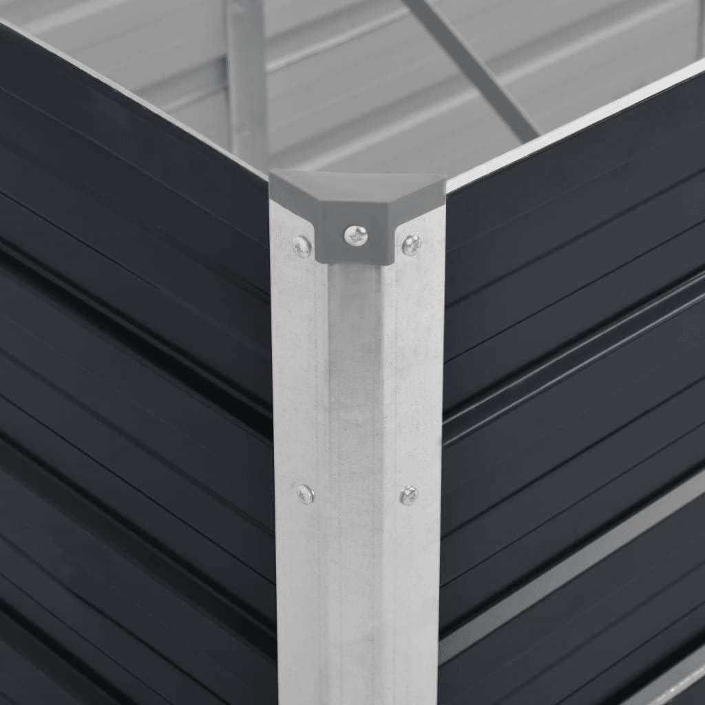 141572 - vidaXL Shtrat i ngritur për kopsht, çelik i galvanizuar, antracit, 320×80×45 cm