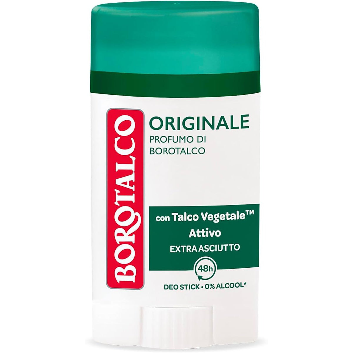 298904 - BOROTALCO - Deodorant Origjinal me Stick, 40 ml, pa Alkool dhe Alumin, me Talk Aktiv Kristali, Mbrojtje e Trefishtë
