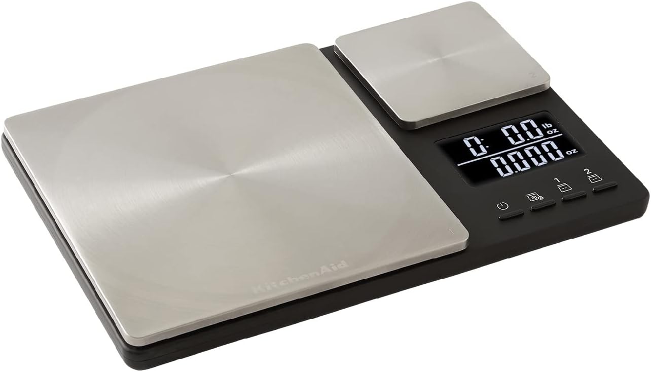 217643 - KITCHENAID Peshore dixhitale ushqimore me dy platforma, peshon midis 500g dhe 5000g, e zezë