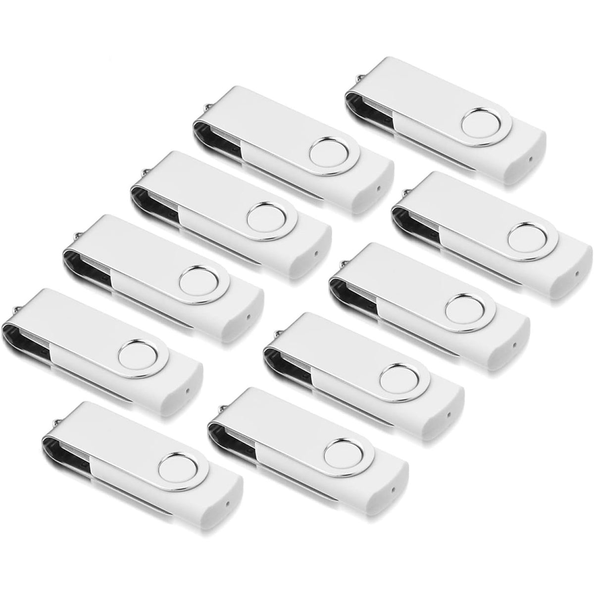 309775 - ARETOP Disqe USB 4GB, Pako me 10 copë, Disqe USB 2.0 me Shpejtësi të Lartë Rotate Metal (e Bardhë)