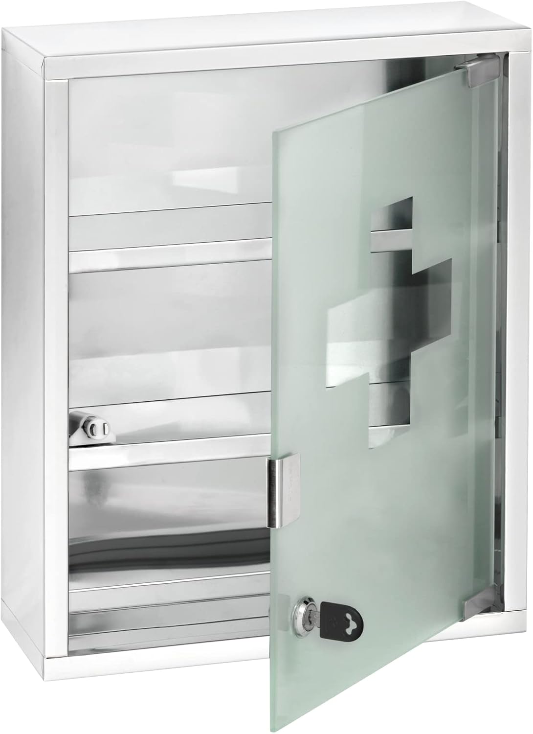 217664 - WENKO Kabinet ilaçesh çeliku inox, 30 x 40 x 12 cm, me sipërfaqe të lëmuar
