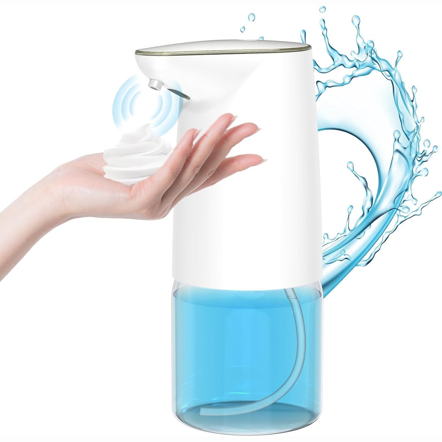222493 - Dozator Automatik Sapuni 500ml, Dozator Elektrik Sapuni me Sensor, Dozator me Shkumë me 2 Nivele të Rregullueshme, pa Prekje për Kuzhinë dhe Banjo