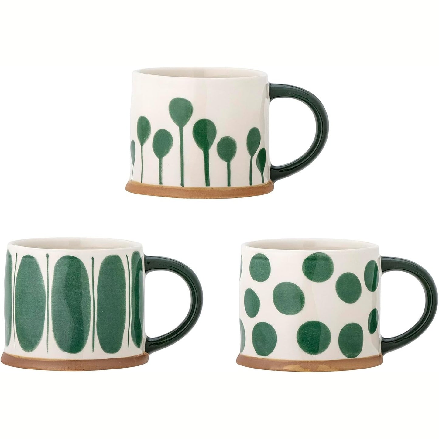 213392 - BLOOMINGVILLE Gotë Linora, Jeshile, T11xH8.5 cm, Set me 3 copë, 450 ml