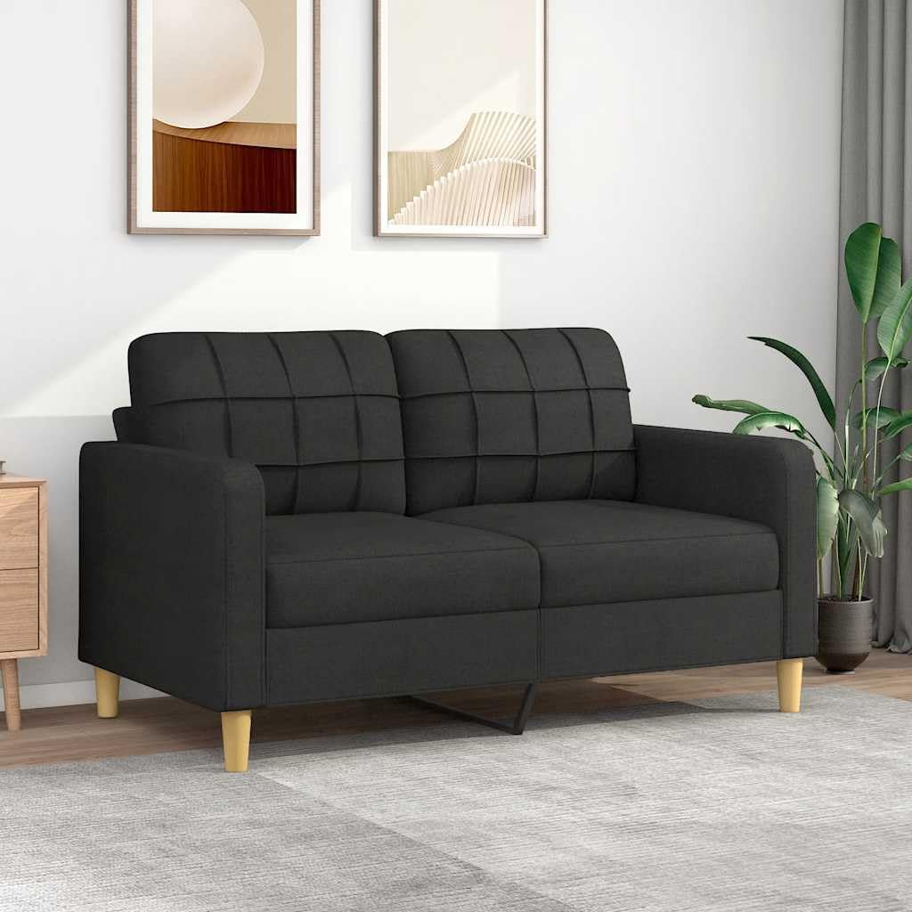 265483 - vidaXL Divan Modern 2-Ulësesh 140 cm – I Zi