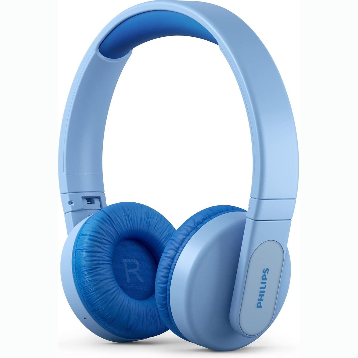 276426 - PHILIPS Kufje Bluetooth Circumaural për Fëmijë TAK4206BL, Drita LED Shumëngjyrëshe, Aplikacion me Kontroll Prindëror, Limit Volumi 85 DB, jastëkë të butë për veshët (Blu)