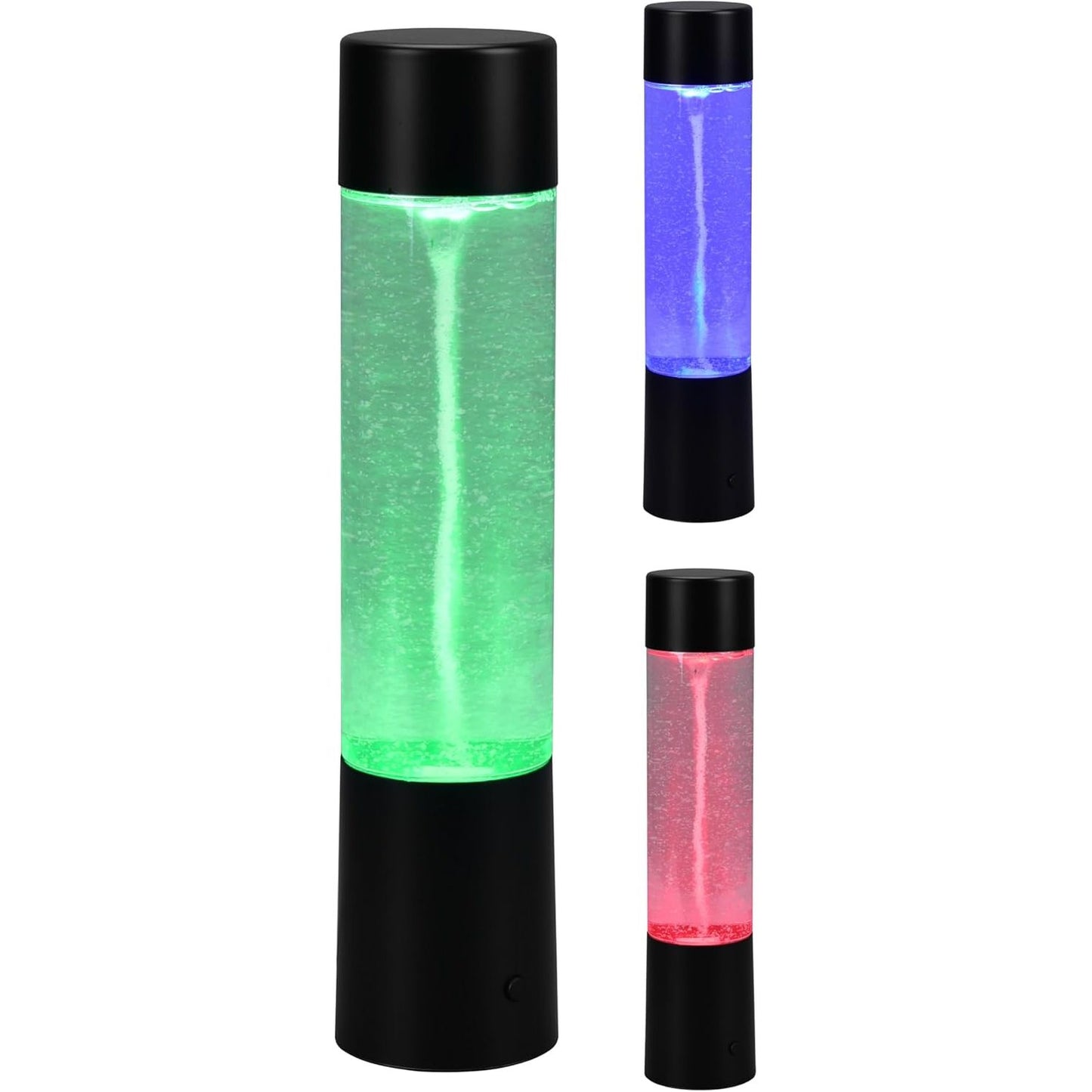 221928 - REALITY LEUCHTEN Llambë tavoline LED Tornado R50751032, plastikë e zezë, xham transparent