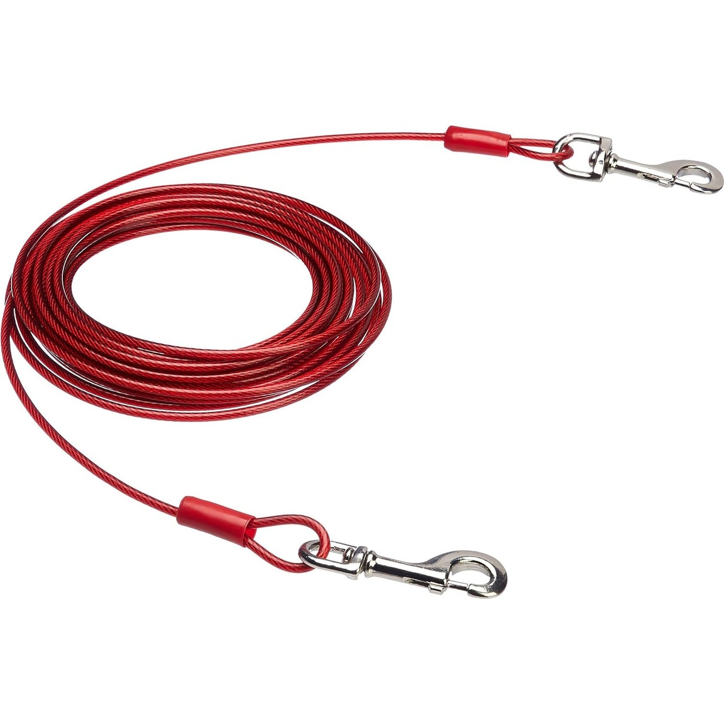 229286 - AMAZON BASICS Kabllo zinxhiri për qen, deri në 56 kg, e kuqe, 9.1 m