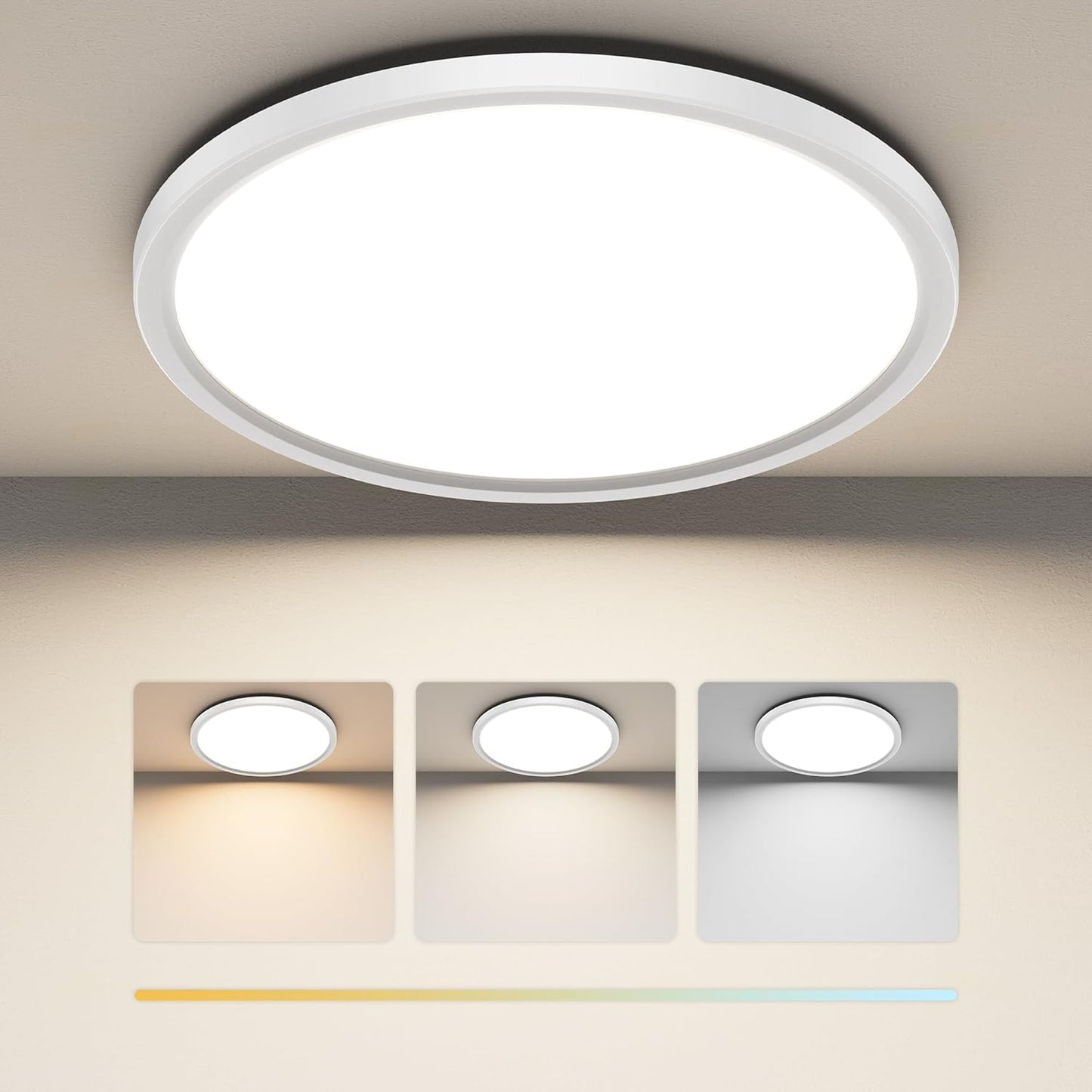 228903 - Llambë Tavani ROTTOGOON 24W, 2200lm, LED, Ndriçues Tavani Ultra i Hollë, i Rrumbullakët, 3000K/4000K/6500K, 29cm
