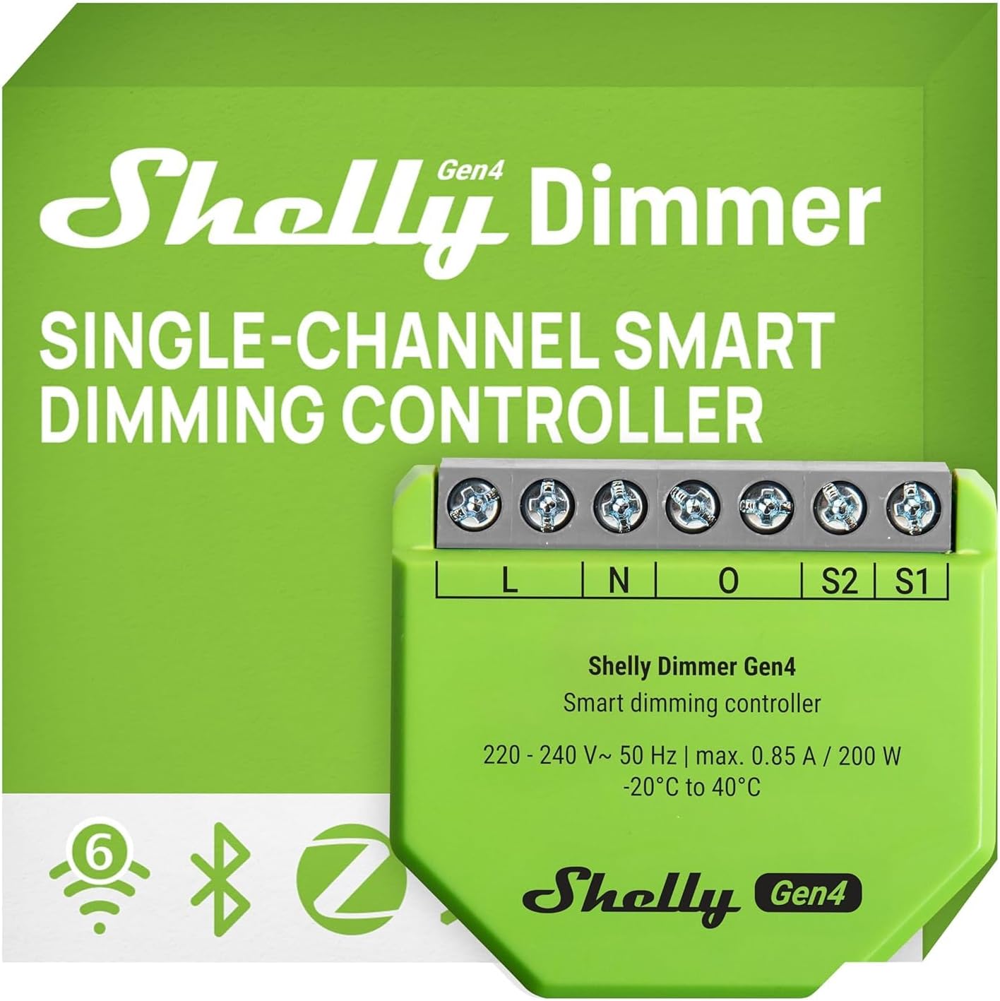 165869 - SHELLY Dimmer 2, Rregullues i Inteligjent me Wi-Fi, Pajtueshëm me Alexa dhe Google Home, Aplikacion për iOS/Android, Kontrollim Drite të Rregullueshme, Pa Nevojë për Tel Neutral dhe Hub
