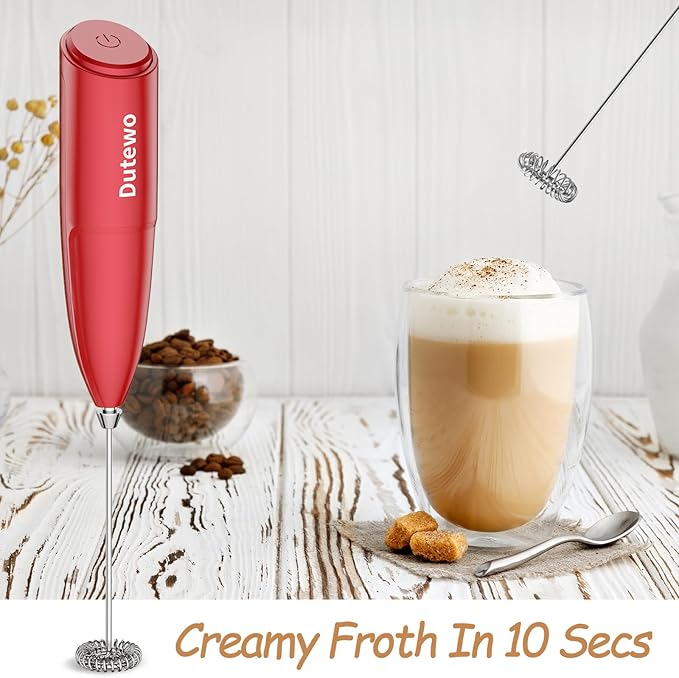 14089 - Përzierës Dore me Shkumë Qumështi për Kafe - Dutewo Shkumëzues Dore me Shkumë për Latte, Mikser Elektrik me Shkumë Mini për Përzierës Pijesh