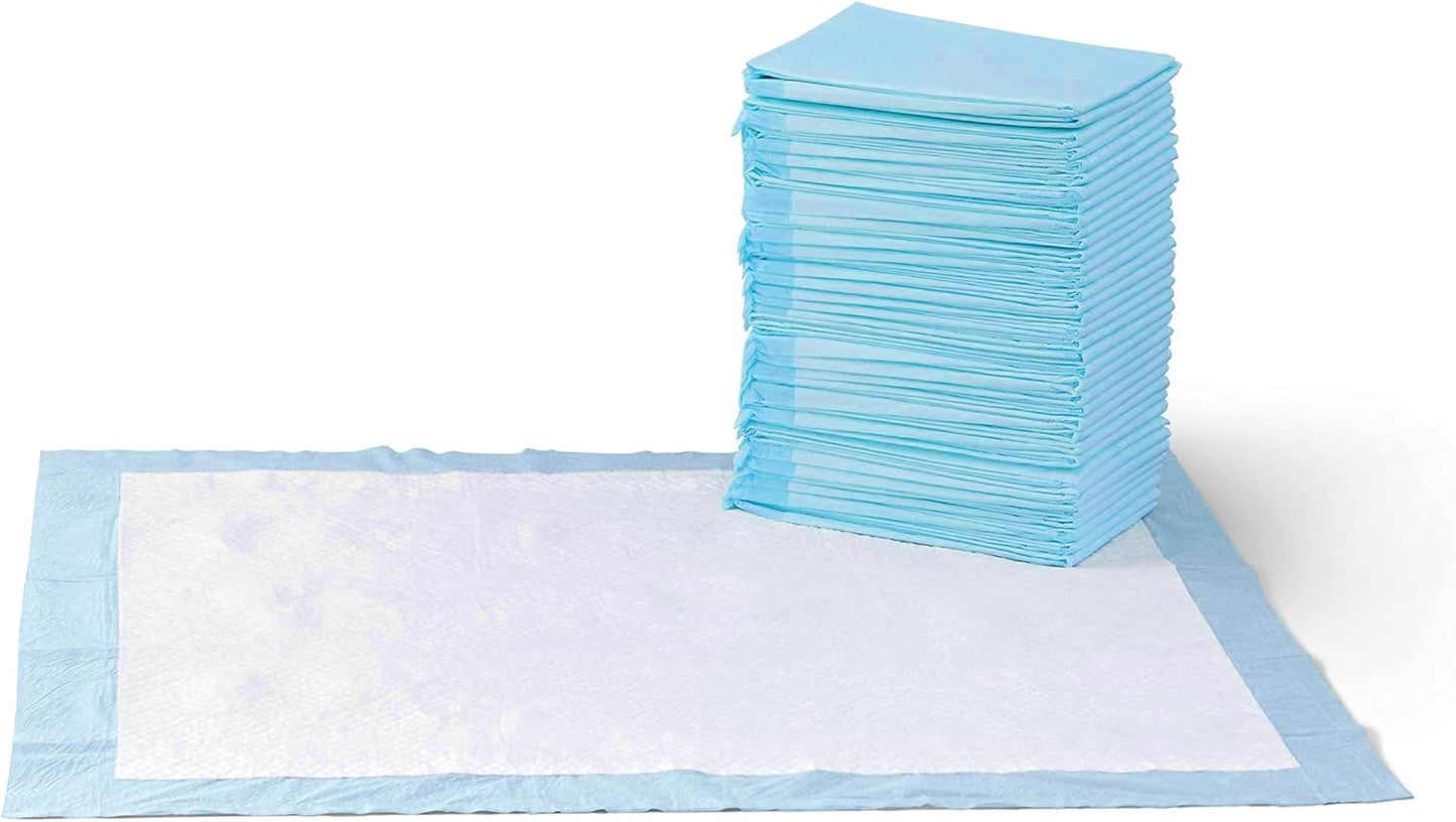 227289 - MBROJTËSE STËRVITJE AMAZON BASICS PËR QEN DHE KËLYSHË, DIZAJN ME 5 SHTRESA KUNDËR RRJEDHJEVE ME SIPËRFAQE QË THAET SHPEJT, XL (40 COPË), BLU