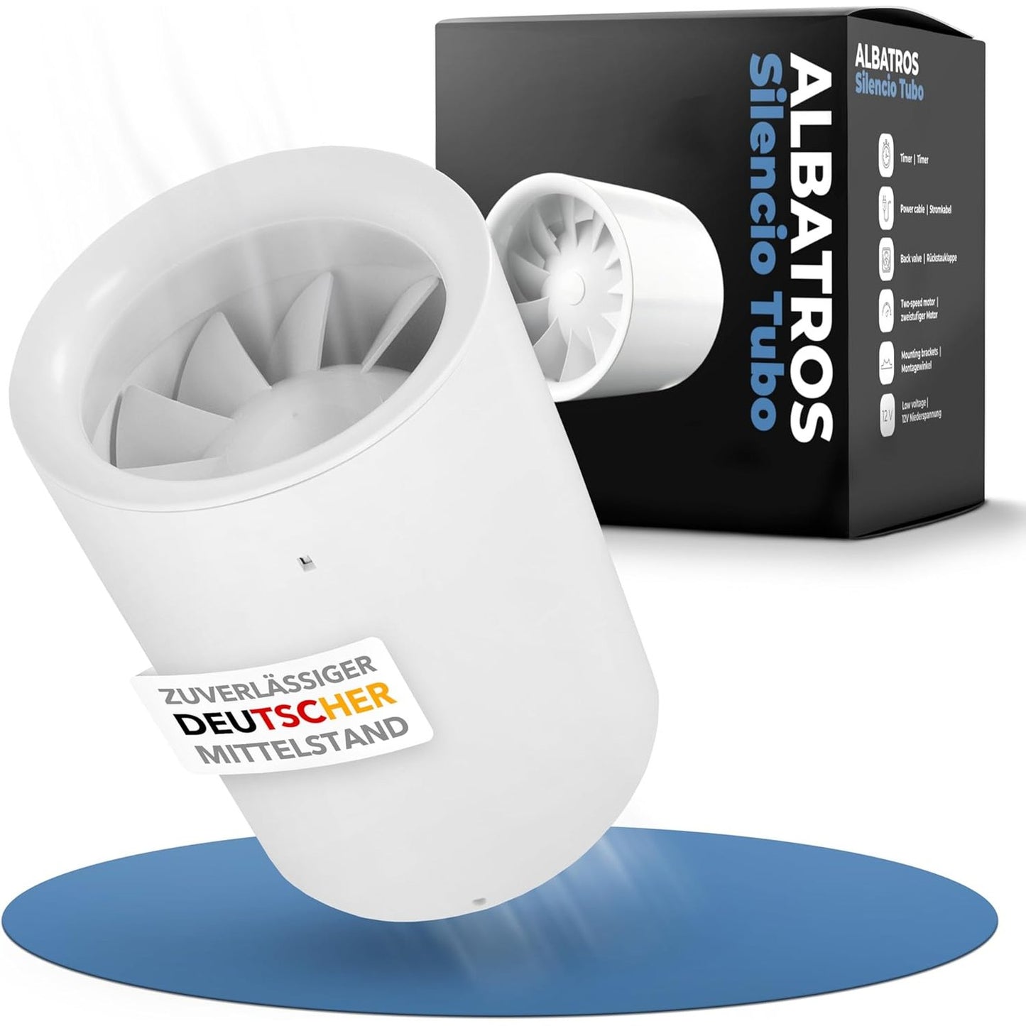 164343 - ALBATROS Ventilator Tubular Silencio, 150 mm, Ekstra i Qetë dhe i Fuqishëm, Për Banjo, Kuzhinë dhe Dhoma Ndenjeje