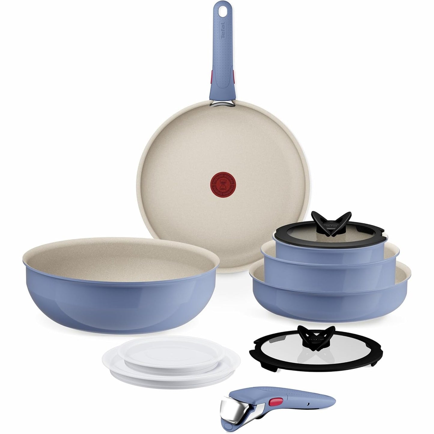 177034 - TEFAL Ingenio Serenity, Seti i Enëve të Gatimit me 11 Pjesë, Shtresë Jo-ngjitëse, i Pajtueshëm me Induksion, i Grumbullueshëm, Modeli L829SB04