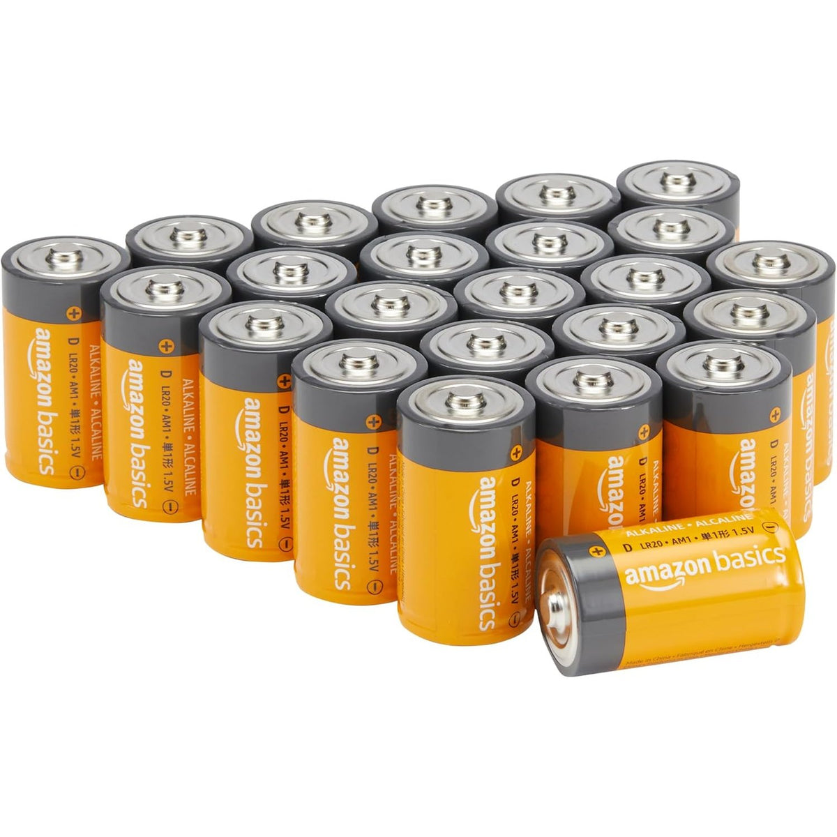 299572 - AMAZON BASICS Bateri alkaline Tipi D (qeliza mono), 1.5 V, 24 copë, afat ruajtjeje 5 vjet