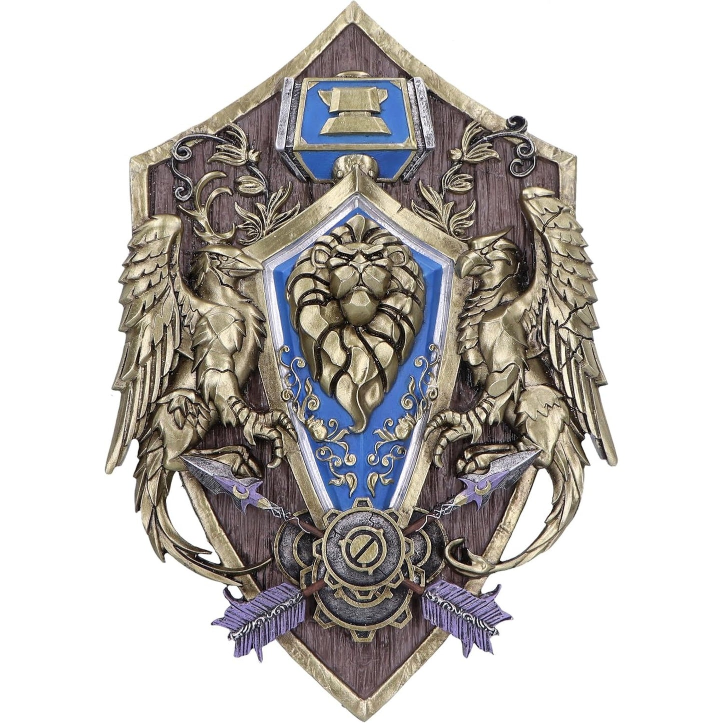 217231 - Nemesis Now Shenjë Muri e Aleancës World of Warcraft, 30 cm, Blu, Mall Zyrtar i World of Warcraft, Varëse Muri për Lojëra, Zbukurim, Pjesë Ekspozimi për Lojëra, e derdhur nga rrëshira më e mirë