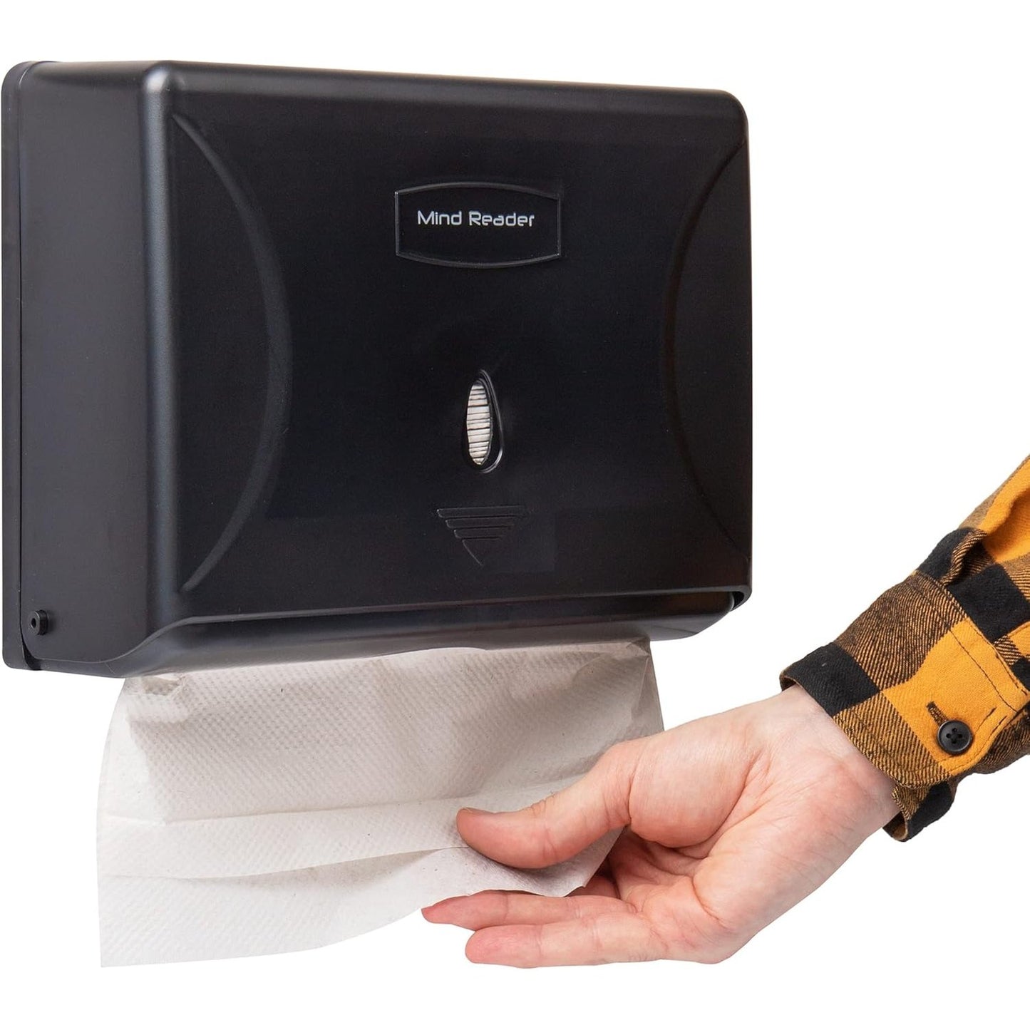 229246 - Dispenser shumëpalësh për peshqir letre 'Mendja Lexuese', 3.75" Gjatësi x 10.25" Gjerësi x 8" Lartësi, E zezë